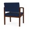 Lesro Lenox Wood Wide Guest Chair Wood Frame, Walnut, MD Ink Upholstery LW1201 - alternate 2